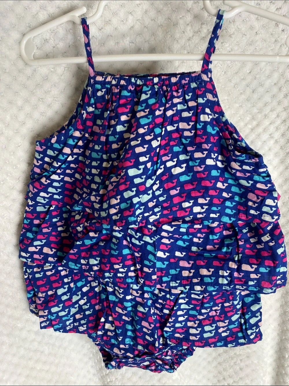 Vineyard Vines Target Whale Print Girls Bubble Romper - Blue, Pink, Teal, White